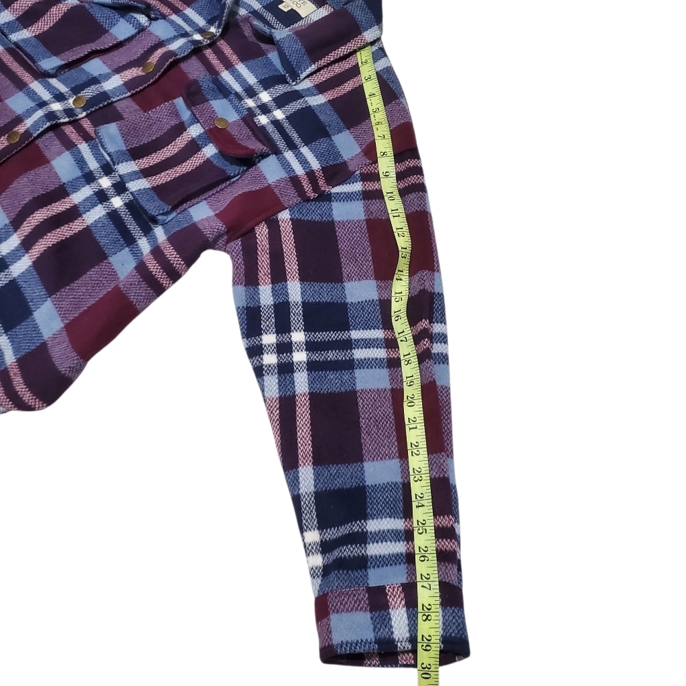 Frye Plaid Utility Shacket Jacket Button Front Po… - image 10